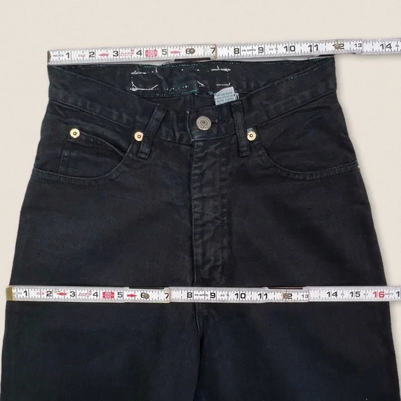 Vintage Calvin Klein Black Mom jeans 23” 24”High waisted rise slim fit tapered - Picture 9 of 12